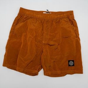 size L Stone Island Nylon Metal Swim Shorts Arancio Orange